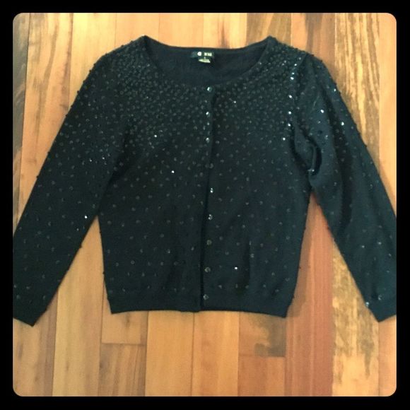 [Forever XXI] Sequined Black Cardigan - Picture 3 of 4